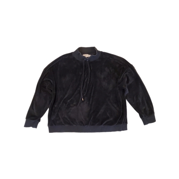 Michael Kors Women's Black Velour Pullover Mock Neck Sweatshirt‎ 2X - Picture 1 of 6